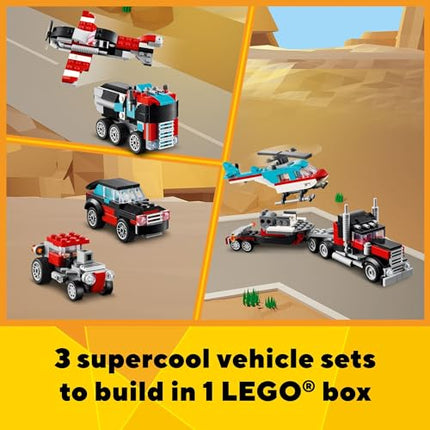 Buy LEGO Creator 3 in 1 Flatbed Truck with Helicopter Toy, Transforms from Flatbed Truck Toy to Prop in India.