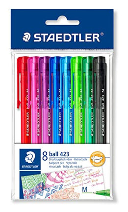 Buy Staedtler Medium Retractable Rainbow Ballpoint Pens, Assorted, Pack of 8 in India India