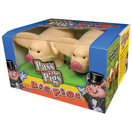 Pass The Pigs Big Pigs by Winning Moves Games USA, Hysterical Pig-Dice Rolling Game with Oversized Foam Pigs for 2 to 4 Players, Ages 8 +