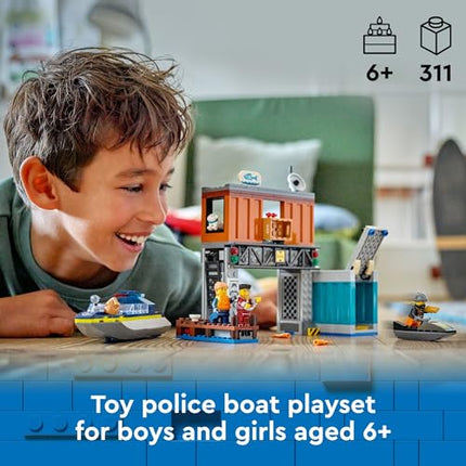 buy LEGO City Police Speedboat and Crooksâ€™ Hideout Boat Toy, Fun Gift for Boys, Girls and Kids Ages 6 in India