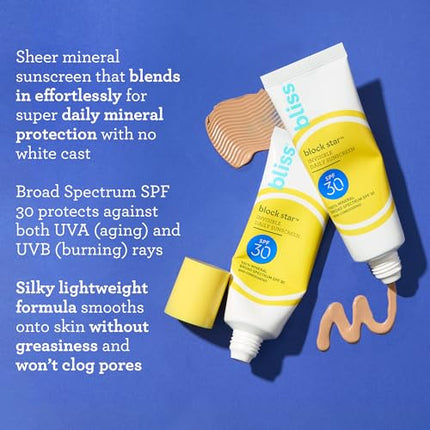 buy Bliss Block Star SPF 30 Invisible Daily Tinted Sunscreen with Zinc Oxide, Sunscreen & Makeup Primer in India