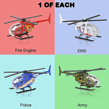 buy ArtCreativity Diecast Helicopters - Pack of 4 - Police, Fire Engine, EMS, and Military Diecast Toy in India