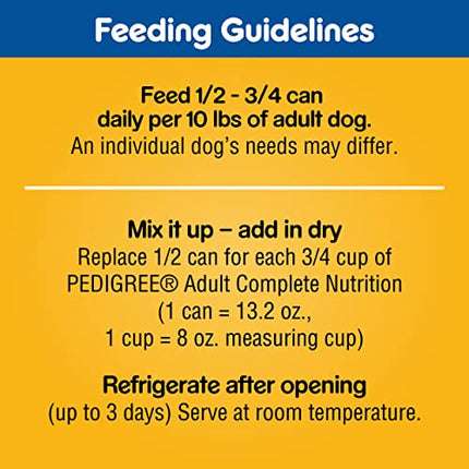 PEDIGREE CHOICE CUTS IN GRAVY Adult Canned Soft Wet Dog Food Variety Pack, Prime Rib, Rice & Vegetable Flavor and Roasted Chicken, 13.2 oz. Cans (Pack of 12)