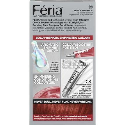 L'Oreal Paris Feria Multi-Faceted Shimmering Permanent Hair Color, R68 Ruby Rush (Rich Auburn True Red), Pack of 1, Hair Dye