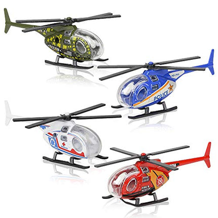 buy ArtCreativity Diecast Helicopters - Pack of 4 - Police, Fire Engine, EMS, and Military Diecast Toy in India