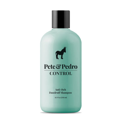 Pete & Pedro CONTROL Extra-Strength Dandruff & Anti-Itch Hair Shampoo For Men & Women | Medicated Treatment, Coal Tar, Peppermint, Tea Tree Oil For Dry Flakes & Itchy Scalp | Shark Tank Featured, 8 oz