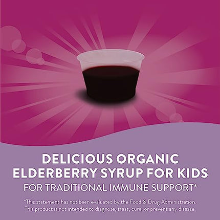 Nature's Way Sambucus Organic Black Elderberry Syrup for Kids, Traditional Immune Support*, 4 Fl. Oz