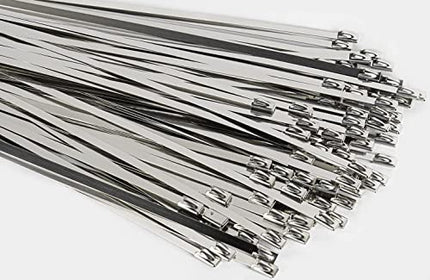 buy Metal Zip Ties 11.8 inch 200pcs 304 Stainless Steel Zip Ties Heavy Duty Multi-Purpose Self-Locking Cable Ties for Machinery, Vehicles, Exhaust Wrap, Farms, Pipes, Roofs, Cables, and Outdoor Fence in India