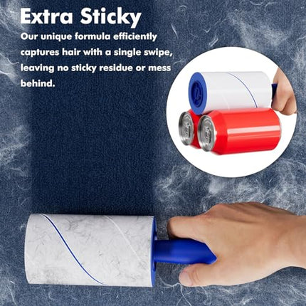1200 Sheets Lint Roller with 6 Upgraded Handles (6 Rollers + 6 Refill), Mage Value Set Sticky Lint Rollers for Pet Hair, Portable Pet Hair Remover for Clothes, Furniture, Carpet, Dog and Cat