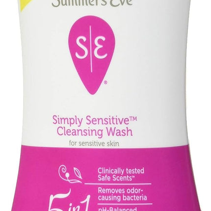 Summer's Eve Cleansing Wash | Simply Sensitive | 9 Ounce | pH-Balanced | Dermatologist & Gynecologist Tested