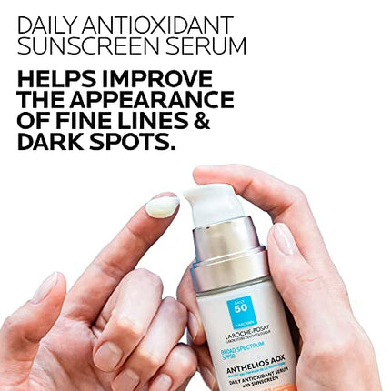 La Roche-Posay Anthelios AOX Daily Antioxidant Serum with SPF, Face Moisturizer with Sunscreen and Vitamin C & E, Oil Free Face Sunscreen for Sensitive Skin, Moisturizing Sun Protection