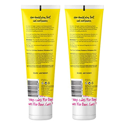 Marc Anthony Curl Defining Lotion, Strictly Curls - 2 Pack - Silk Protein & Vitamin E Hair Gel for Dry Damaged Curly Hair - Sulfate-Free Moisturizing Detangler & Anti Frizz Styling Product 8.3 Fl Oz