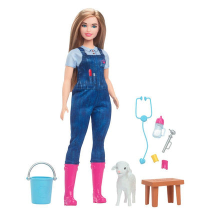 Buy Barbie 65th Anniversary Doll & 10 Accessories, Farm Veterinarian Set with Blonde Vet Doll, Lamb with Moving Ears & More in India