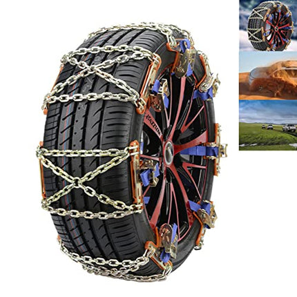 Tire Chains, Snow Chains, Multi-Function Car Tire Chains, X Shaped Emergency Anti-Skid Mud Snow Universal Steel Tire Traction Chain for Cars SUV Trucks Passenger Car (1PC)