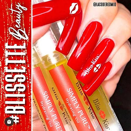 Bliss Kiss | 1 Vanilla Fragrance | Nail Oil Cuticle Pen w/Vitamin E & Jojoba⏤Nail Strengthener Nail Growth Treatment for Brittle Peeling Breaking Thin Nails