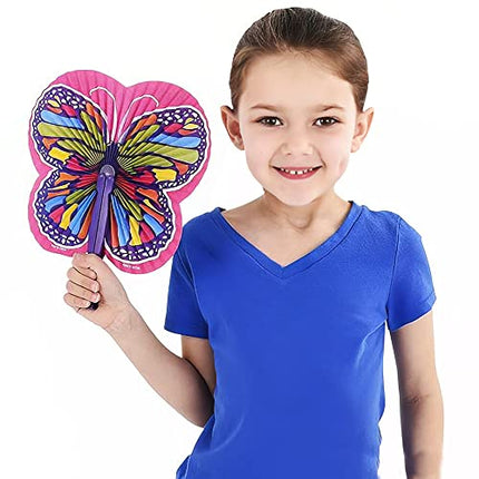 buy ArtCreativity 9.5 Inch Handheld Butterfly Folding Fans - Pack of 12 Foldable Fans in Assorted Colors in India