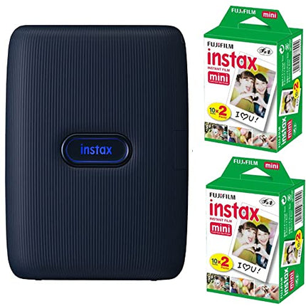 Buy Fujifilm Instax Mini Link Smartphone Printer (Space Blue) + Fuji Instax Mini Film (40 Sheets) - Instax Mini Link Printer Bundle in India.