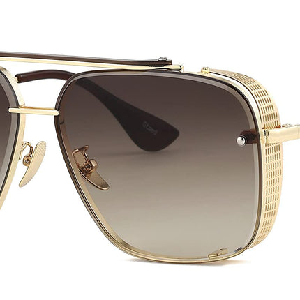Gtand Fashion Oversized Square Aviator Gradient Sunglasses For Men Vintage Metal Side Shield Steampunk Sun Glasses 64mm