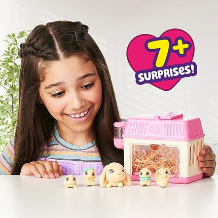 Little Live Pets - Mama Surprise Minis. Feed and Nurture a Lil' Bunny Inside Their Hutch so she can be a Mama. She has 2, 3, or 4 Babies with Accessories to Dress Up The Babies