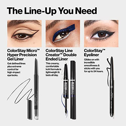 Revlon Gel Eyeliner, ColorStay Micro Hyper Precision Eye Makeup with Built-in Smudger, Waterproof, Longwearing with Micro Precision Tip, 215 Brown, 0.01 Oz
