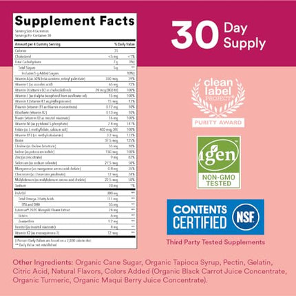 SmartyPants Teen Girl Multivitamin Gummies: Omega 3 Fish Oil (EPA/DHA), Vitamin D3, C, Vitamin B12, B6, Vitamin A, K & Zinc, Gluten Free, Three Fruit Flavors, 120 Count (30 Day Supply)
