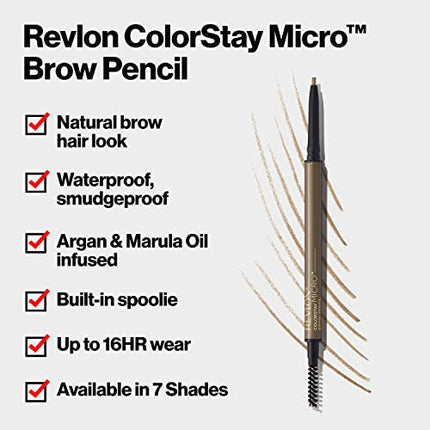 Buy Revlon ColorStay Micro Eyebrow Pencil with Spoolie Brush in India