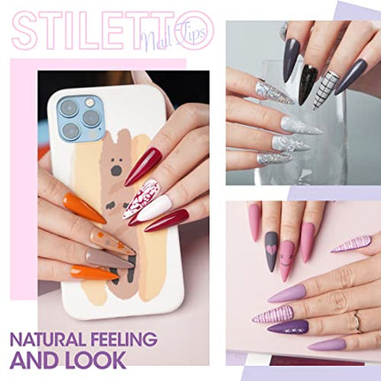 Buy Gellen Nail Tips And Glue Gel Kit, Acrylic Nail Kit With 504Pcs Stiletto Fake Nails, U V LED Nail La in India