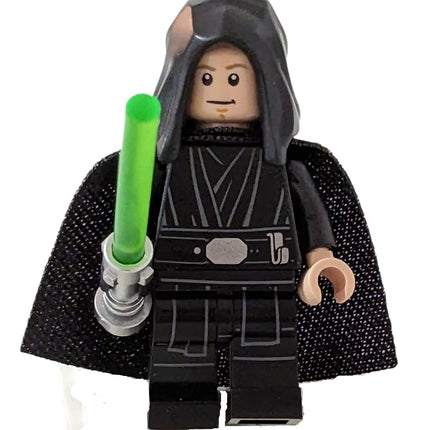 Luke Skywalker Jedi Master (Black Hand), Hood, Cape and Lightsaber - Lego Star Wars Minifigure