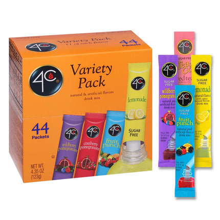 Buy 4C Powder Drink Mix Packets, PSD Variety 1 Pack, 44 Count, Singles Stix On the Go, Refreshing Summertime Flavors in India.