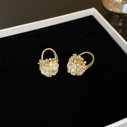 Maxbell Flower Ball Earrings: Elegant Crystal Floral Design for Women | Perfect Blend of Style & Elegance |