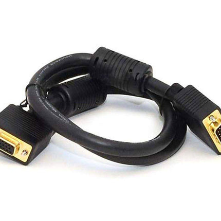 Monoprice 102897 3-Feet Super VGA Male to Female Monitor Cable with Ferrites Black