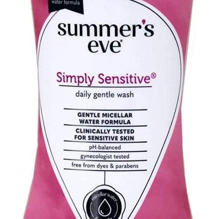 Summer's Eve Cleansing Wash | Simply Sensitive | 9 Ounce | pH-Balanced | Dermatologist & Gynecologist Tested