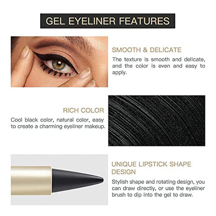 buy Miss Rose M Black Gel Eyeliner,Cream Eyeliner Tool Smudge Proof Eyeliner Pencil,Matte Black Eye-line in India