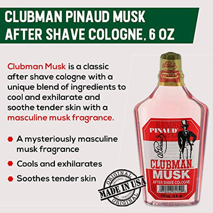 Clubman Pinaud Musk After Shave Cologne, 6 oz