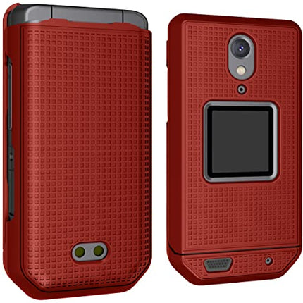 Nakedcellphone Case for CAT S22 Flip Phone, Slim Hard Shell Protector Cover - Red