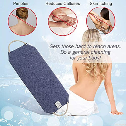 Evridwear Exfoliating Back Scrubber with Handles Two Sides for Body Shower Deep Cleans Skin Massages Invigorating Blood Circulation Men Women One Size (Back Scrubber)