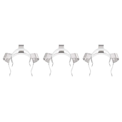 uxcell Joint Clip Lab Clamp Mounting Clips for 14/20mm 14/23mm Glass Taper Joints Laboratory Connector Silver Tone 3Pcs