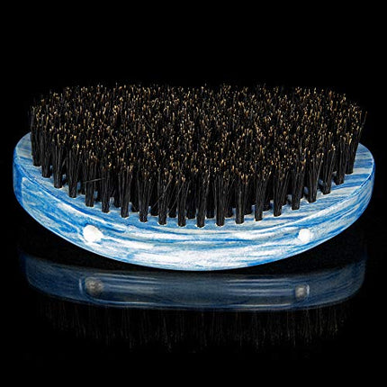 Torino Pro Medium Wave Brush #19 - Curve Palm Medium Hair brush for 360 Waves- 100% medium boar bristle Curved Hair brush for men