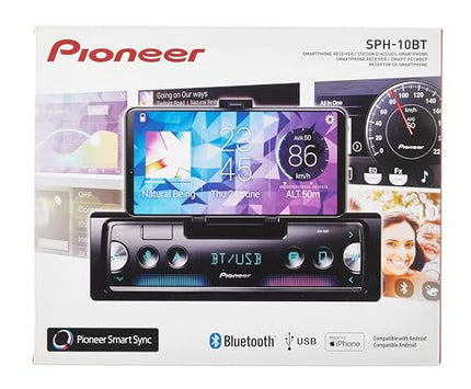 buy Pioneer SPH-10BT Next Generation Smartphone Receiver, 1-DIN, with Bluetooth, USB and Spotify, Connects to iPhone & Android, Black in india