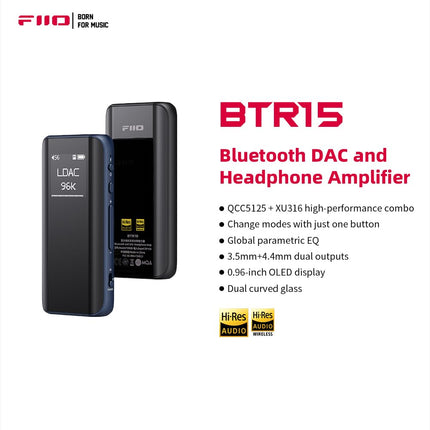 Buy FiiO BTR15 Headphone Amps Bluetooth 5.1 Receiver High Resolution 384K/32Bit Native DSD256 USB DAC Supports LDAC/aptX HD/MQA in India