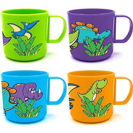 buy ArtCreativity Dinosaur Mugs for Kids, Set of 4, Plastic Dino Cups in Assorted Colors & Designs in India