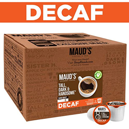 Buy Maud's Decaf Dark Roast Coffee Pods, 100 ct | Decaffeinated Tall, Dark & Handsome Blend | 100% Arabica Coffee | in India