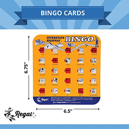 Regal Games - Original Travel Bingo & Scavenger Hunt Game Bundle - Bingo Cards & Hunt Game for Family Vacations, Car Rides, Road Trips - 2 Pack