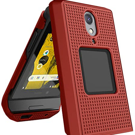 Nakedcellphone Case for CAT S22 Flip Phone, Slim Hard Shell Protector Cover - Red