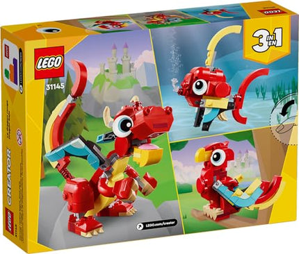 buy LEGO Creator 3 in 1 Red Dragon Toy, Transforms from Dragon Toy to Fish Toy to Phoenix Toy, Gift Idea in India.