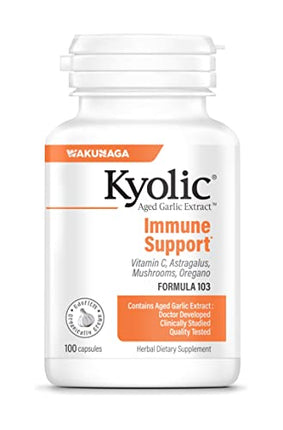 Buy Kyolic Aged Garlic Extract Formula 103 Immune Support, 100 Capsules (Packaging May Vary) in India India