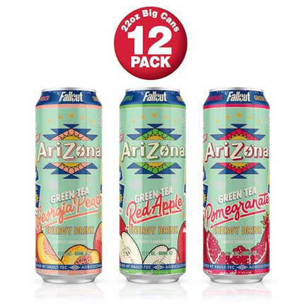 Buy AriZona x Fallout Green Tea Energy Drink, 12pk 22 fl oz, Variety Pack - 3 Flavors, Red Apple Green in India