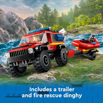 Buy LEGO City 4x4 Fire Truck with Rescue Boat Toy for Kids Ages 5 and Up, Pretend Play Toy for Boys in India