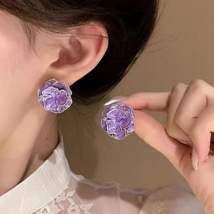 Maxbell Dreamy Purple Flower Earrings: Elegant, Hypoallergenic, Perfect for Every Occasion