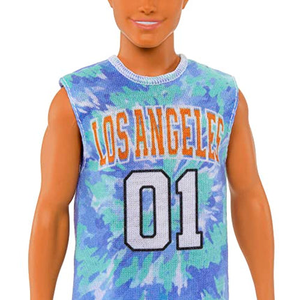 Barbie Fashionistas Ken Fashion Doll #212 with Prosthetic Leg, Los Angeles Jersey, Purple Shorts & Sneakers